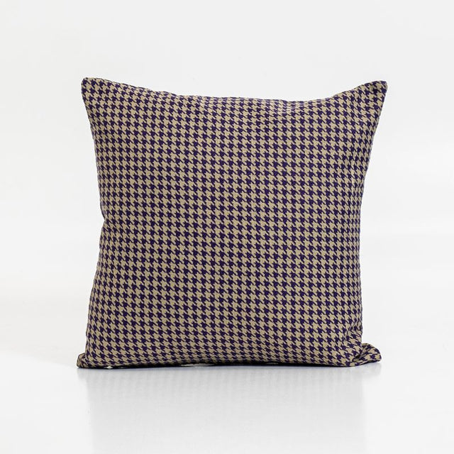 Harris Houndstooth Cushion Cover in Purple/Brown, featuring a classic pattern for stylish, comfortable home decor.