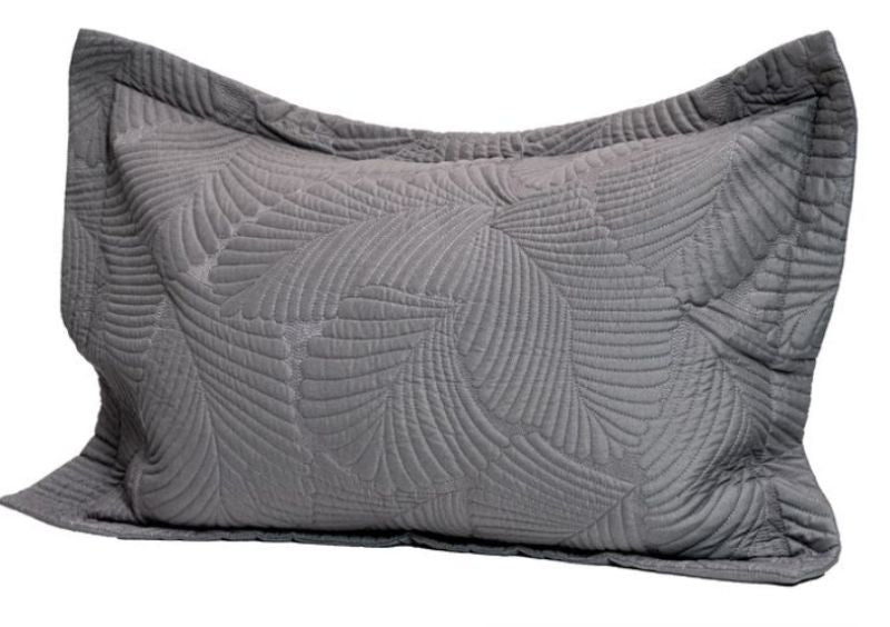 Charcoal Dreamticket Amora pillowsham, combining elegance and comfort for a sophisticated bedroom aesthetic.