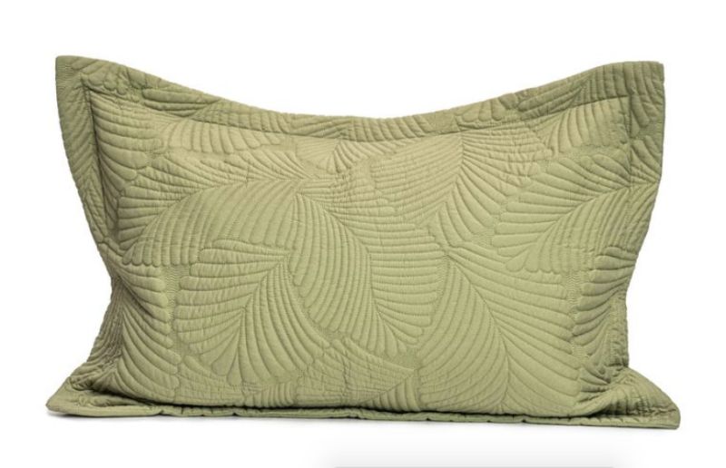 Sage green Dreamticket Amora Pillowsham, blending luxury and comfort for an elegant bedroom upgrade.