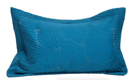 Teal Dreamticket Amora Pillowsham, blending elegance and comfort, enhances any bedroom decor with its luxurious design.