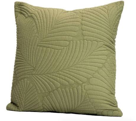 Square cushion cover in sage green, featuring a hidden zipper and elegant design for versatile home decor enhancements.