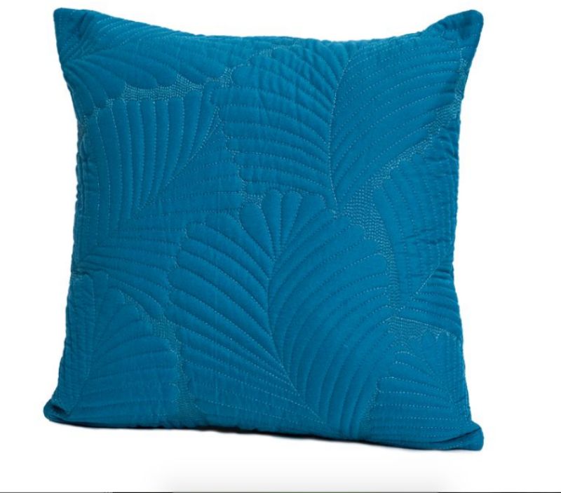 Teal square cushion cover featuring a hidden zipper, ideal for adding color and comfort to any living space.