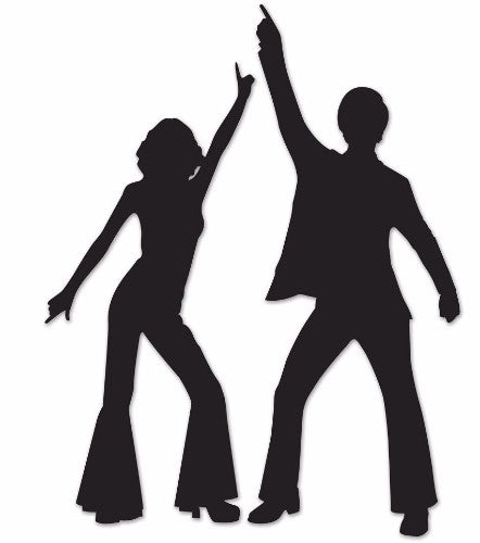 Disco Silhouettes Cutouts Black Cardboard - Pack of 2