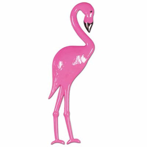 Colorful 65cm plastic flamingo, perfect for enhancing outdoor decor and creating a playful, vibrant ambiance.