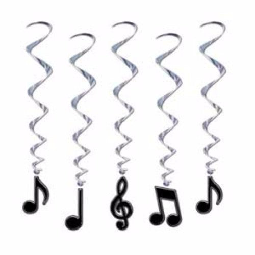 Hanging Decoration Whirls Music Notes - Pack of 5