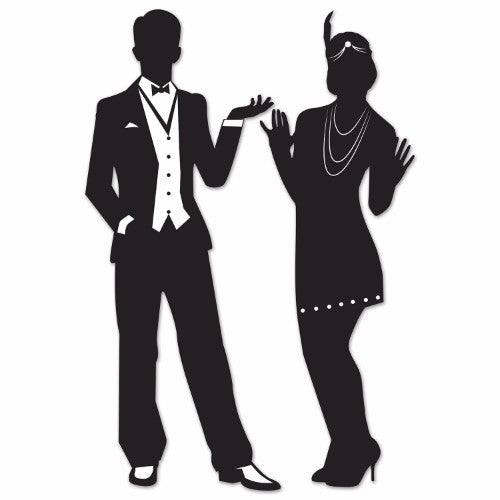 Cutouts Great 20's Silhouttes Male & Female - Pack of 2