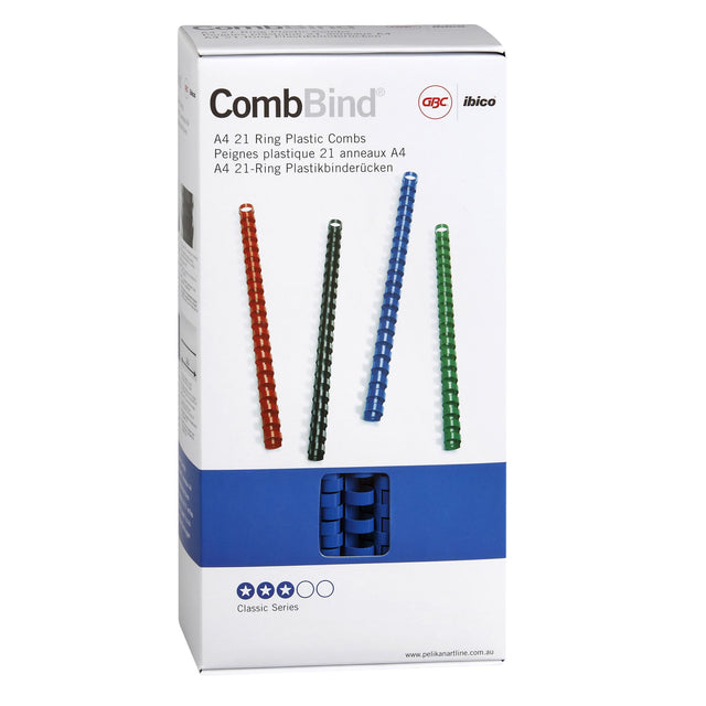 GBC Binding Comb 14mm in blue, perfect for binding up to 125 pages while ensuring professional document presentation.