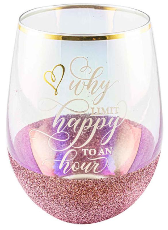 Glittery 600ml stemless glass perfect for cocktails and gatherings, enhancing every toast with style and elegance.