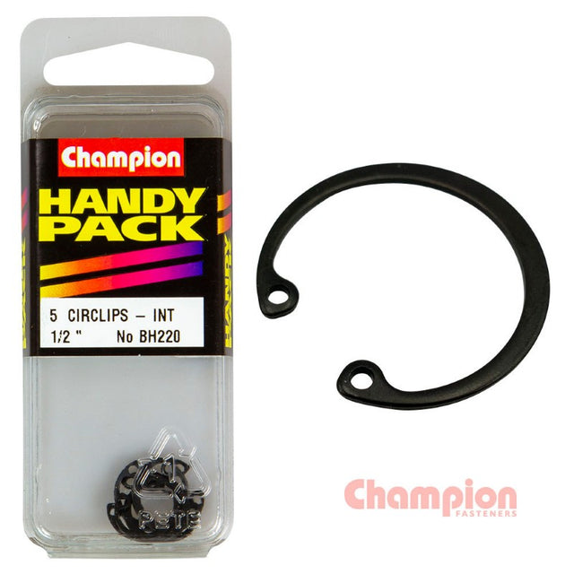 Champion Circlips for internal shafts, 1/2in (Rtw13), durable, secure retention, pack of 5, ideal for mechanical assemblies.