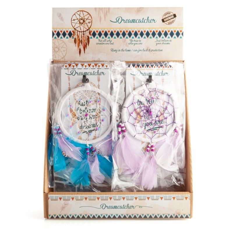 Handmade beaded dreamcatchers in assorted colors, featuring feathers and intricate designs for peace and home decor.