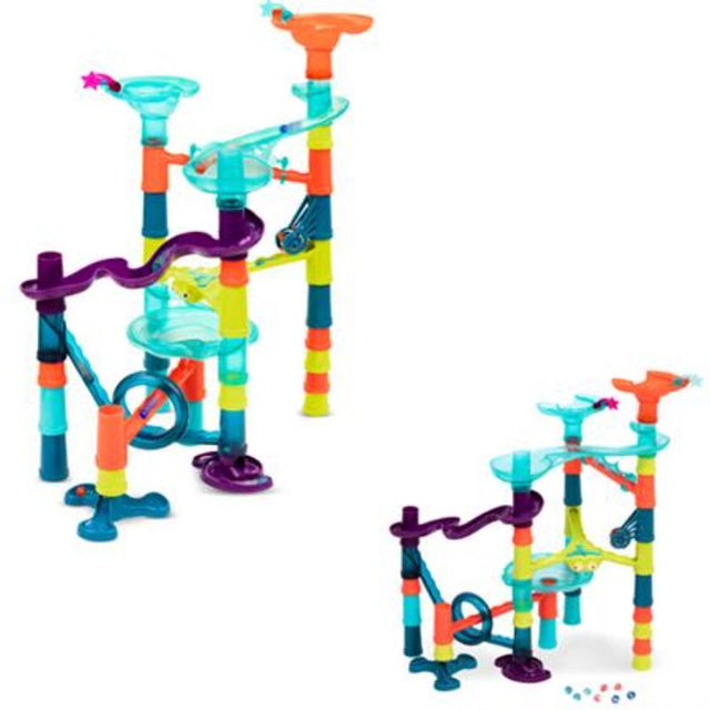 Colorful 38-piece marble run set for toddlers promoting creativity, problem-solving, and fine motor skills through interactive play.