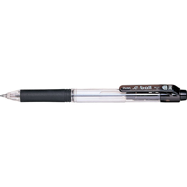 Pack of 12 black 0.7mm retractable ballpoint pens with comfortable grip and eco-friendly design for smooth writing.