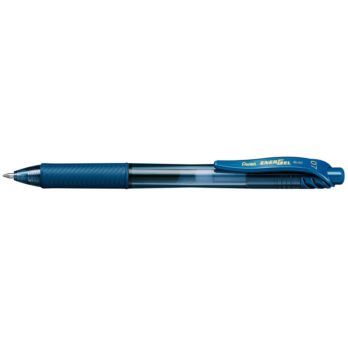 Pack of 12 Navy PENTEL ENERGEL X Gel Pens with 0.7mm nib, eco-friendly, quick-drying ink, and comfortable rubber grip.