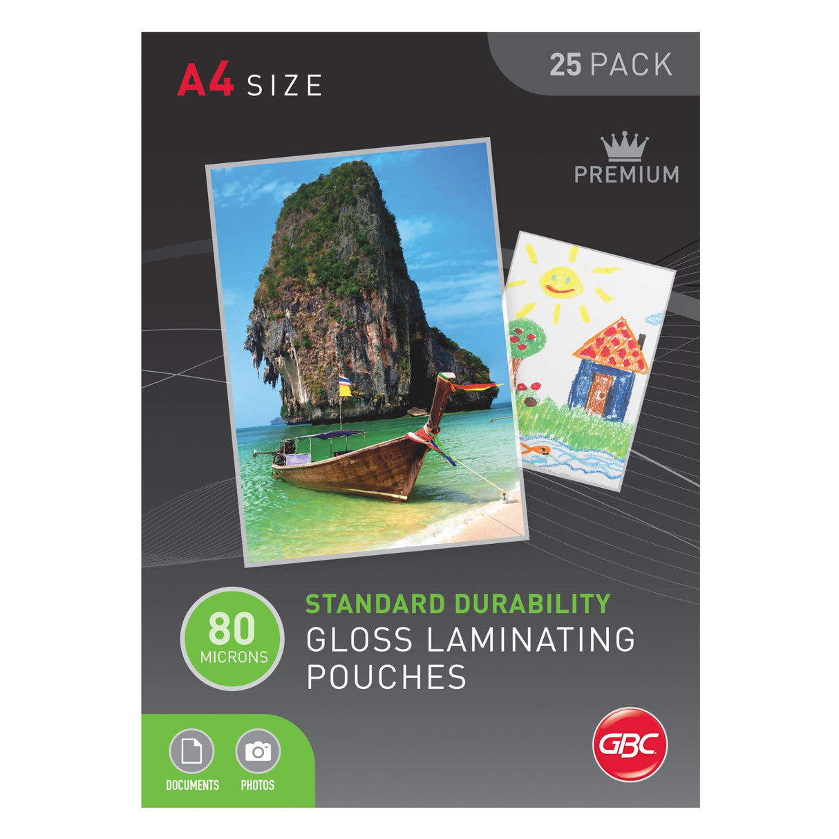 GBC Laminating Pouch A4 80 Micron Pk25