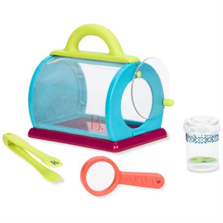 B. Bug Bungalow Kit: Kids' insect exploration kit with bug-catching tools, a screened hut, and magnifying glass for nature study.