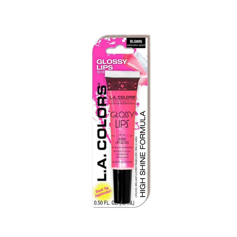 Sleek squeezable tube of Glossy Lips Sheer Lipgloss with a shiny finish and felt tip applicator for smooth application.