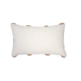 Sedona Rectangle Cushion in Cappuccino with geometric embroidery and cotton tufting, perfect for stylish lumbar support and decor.
