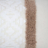 Sedona Rectangle Cushion in Cappuccino featuring geometric embroidery and soft tufting, perfect for stylish comfort and support.
