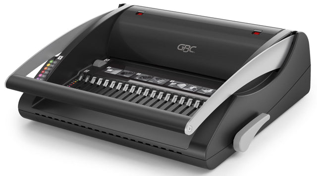 GBC Binding Machine Combbind A20 with dual handles, low-force punch, and QuickStep guide for easy document binding.