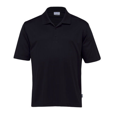 Men's Dri Gear Corporate Pinnacle Polo in classic fit with moisture-wicking, UV protection, and stylish flat knit collar.