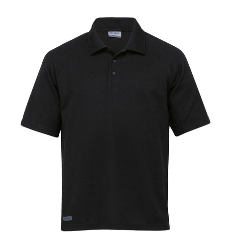 Dri Gear Summit Coolmax Polo in waffle fabric, featuring moisture-wicking, UV protection, and stylish reflective details.