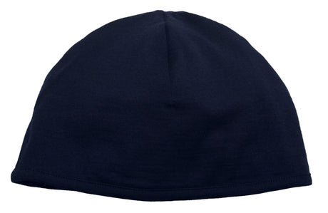 Navy/Charcoal reversible Merino Arctic Beanie in 100% merino wool, combining style, warmth, and eco-friendliness for winter wear.