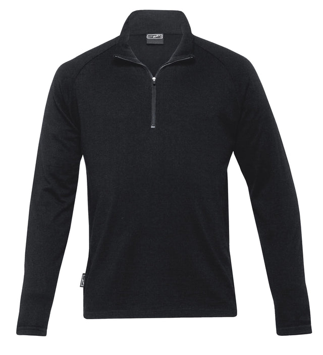 Merino Zip Pullover for men in premium wool, featuring a high-zip collar, raglan sleeves, and eco-friendly design for versatile style.