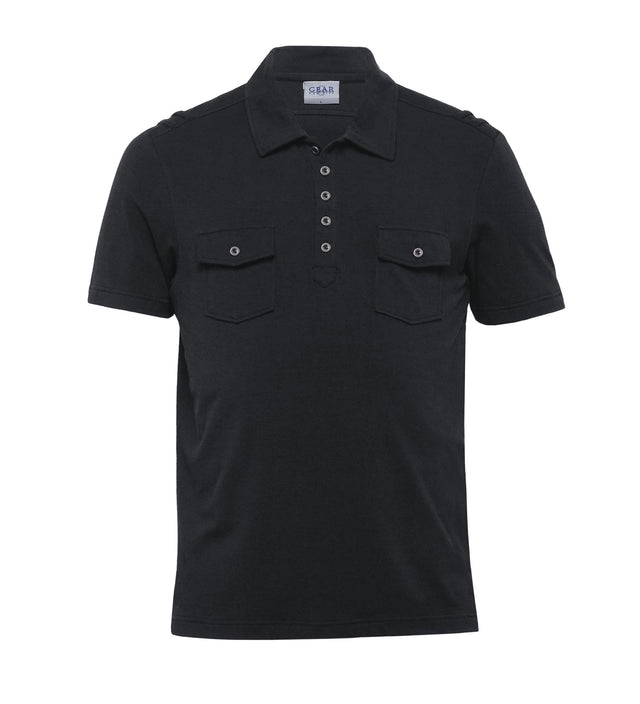 Fusion Polo for men in a tapered fit, made from soft cotton blend with buttoned pockets and stylish collar.