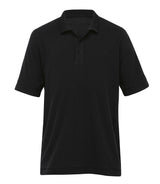 Men's Manhattan Polo in 100% cotton waffle, featuring a knit collar, buttoned placket, and side splits for comfort and style.