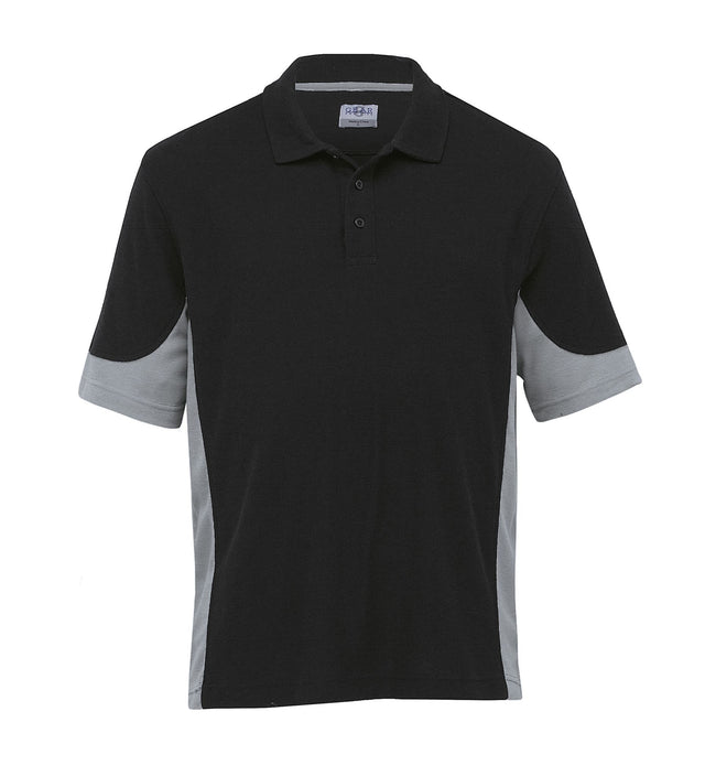 Men's Quantum Duo Polo in breathable poly cotton with modern side panels and a classic fit for versatile casual style.