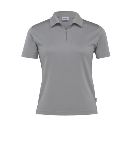 Dri Gear Axis Polo for women, featuring lightweight micro poly fabric, moisture-wicking, UV protection, and stylish design.