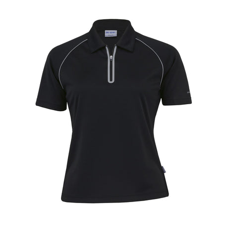Dri Gear Dimension Polo for Women in lightweight micro poly, offering moisture-wicking, UV protection, and stylish design.