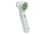 Braun 3-in-1 Touchless Thermometer for all ages, featuring Age Precision, quick readings, and color-coded display for easy use.