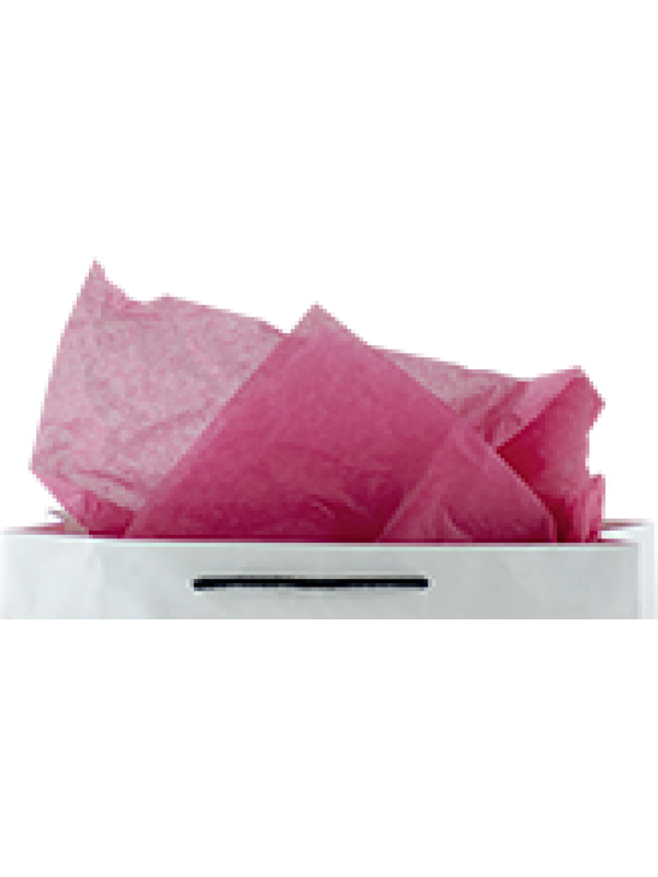 Vibrant hot pink tissue paper, 480 sheets, perfect for gift wrapping, crafts, and retail packaging. Measures 500mm x 760mm.