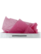 Vibrant hot pink tissue paper, 480 sheets, perfect for gift wrapping, crafts, and retail packaging. Measures 500mm x 760mm.