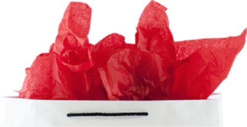Vibrant red tissue paper pack with 480 sheets, perfect for gift wrapping, arts, crafts, and protecting fragile items.