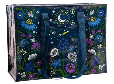 Vibrant Stary Garden shoulder tote bag made from 95% recycled material, perfect for eco-friendly everyday use.