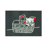Blue Q Tag Socks in Large/Extra-Large feature a playful 'Kitten In A Basket' design, blending comfort with quirky style.