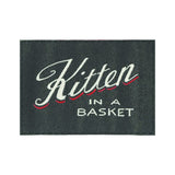 Blue Q Tag Socks featuring a whimsical 'Kitten In A Basket' design, offering comfort for women's size 9-13 and men's size 8-12.