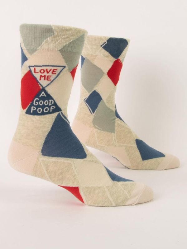 Blue Q Men's Socks - Love Me A Good Poop