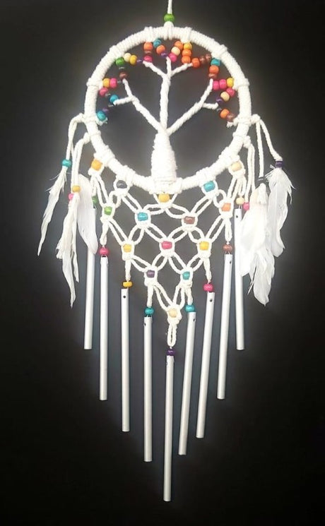 Beaded Dreamcatcher Tree of Life (16cm) with intricate design, symbolizing growth and positivity for home decor.