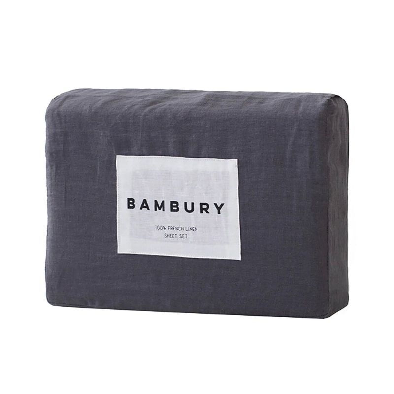 King Sheet Set - Linen - Banbury  Bed (Charcoal)