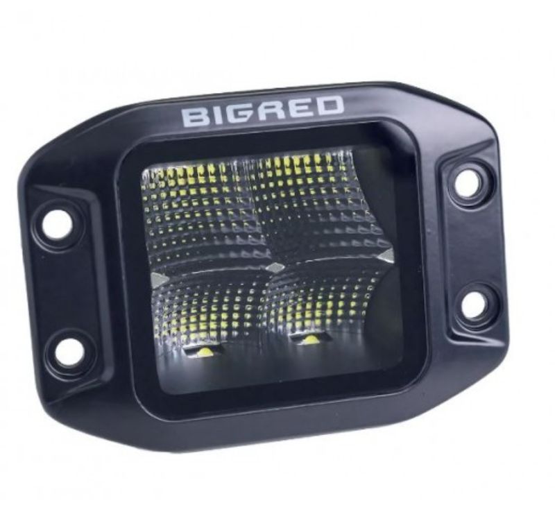 Compact 3.2-inch red flush lamp with 40W Osram LEDs, 120-degree beam, IP67 rated for off-road use in harsh conditions.