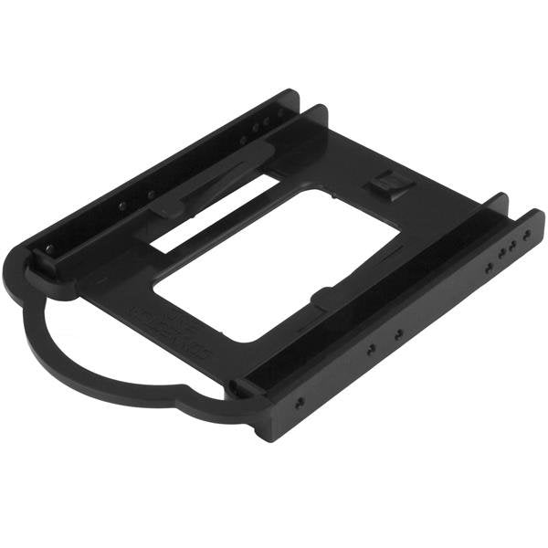 Tool-less 2.5" SSD/HDD mounting bracket, converts 3.5" drive bay for easy drive installation without tools.