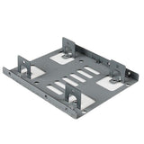 Dual 2.5-inch SATA to 3.5-inch mounting bracket for installing two HDD/SSD drives in one bay, featuring sturdy steel construction.