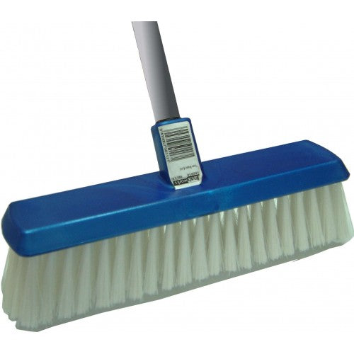 Soft fill indoor broom with metal handle for effortless cleaning of floors without scratching surfaces. Ideal for kitchens and laundry.