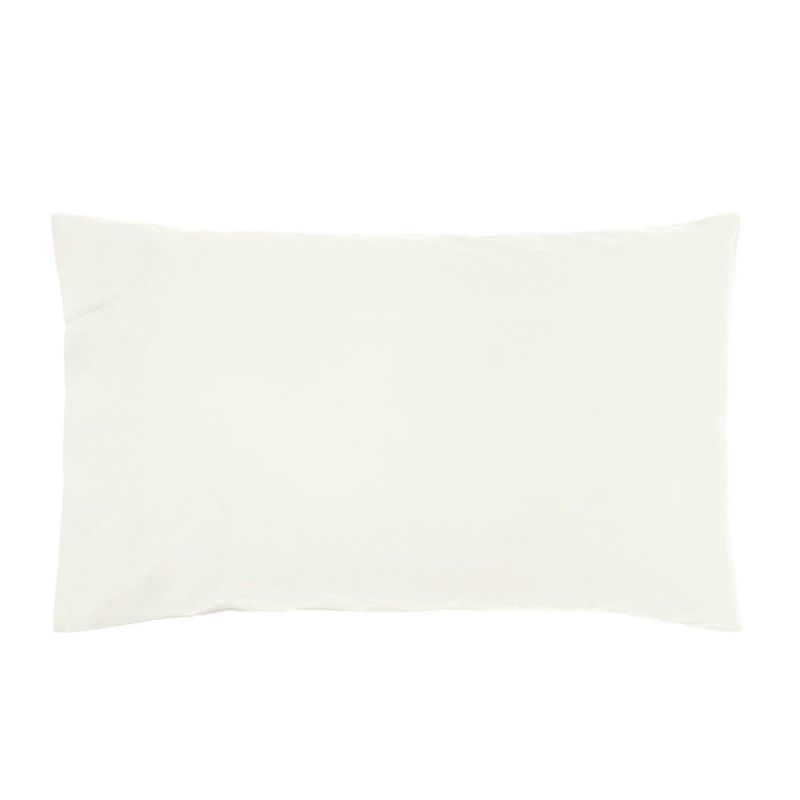 Ivory super king duvet cover set in organic cotton, featuring soft vintage-washed fabric and elegant stitched borders.