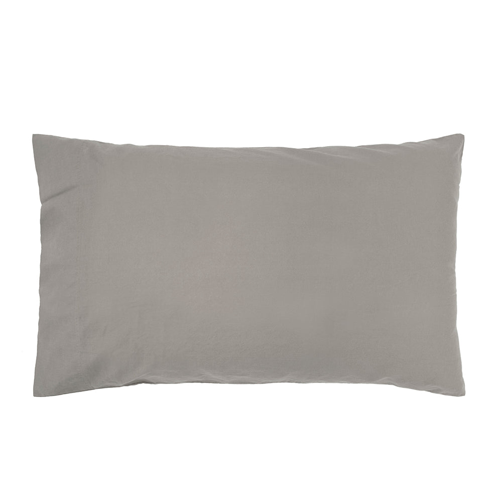 Double Sheet Set in Grey, made from 100% organic cotton, featuring a small double pleat for elegant style and comfort.
