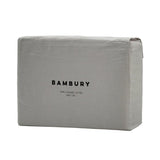 Queen sheet set in grey, made from 100% organic cotton with twin needle stitching for softness and eco-friendliness.