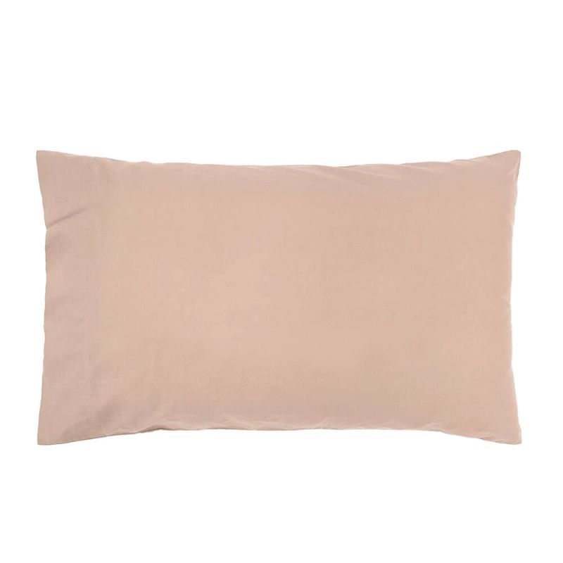 Bambury Temple Organic Cotton Double Sheet Set in Rosewater, soft, eco-friendly, includes flat and fitted sheets, and two pillowcases.